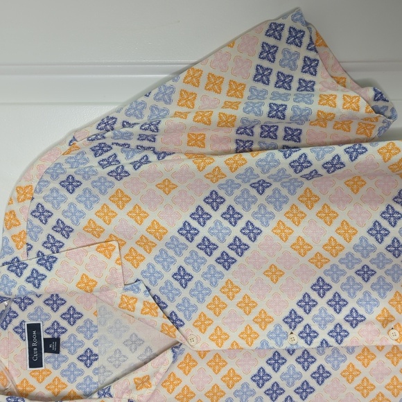 Club Room Colorful Geometric Men's Lightweight Classic Button Down Shirt XL - Picture 5 of 12